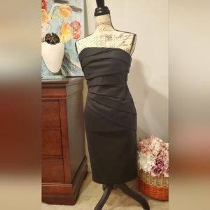 White House Black Market Women Black  Strapless Night Party Dress,Size 0